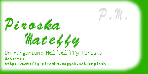 piroska mateffy business card